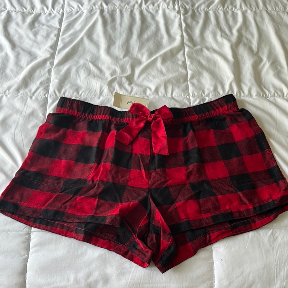 Hollister XL NWT Red and Black Plaid pajama Shorts